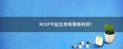 RCEP今起生效 有哪些利好!